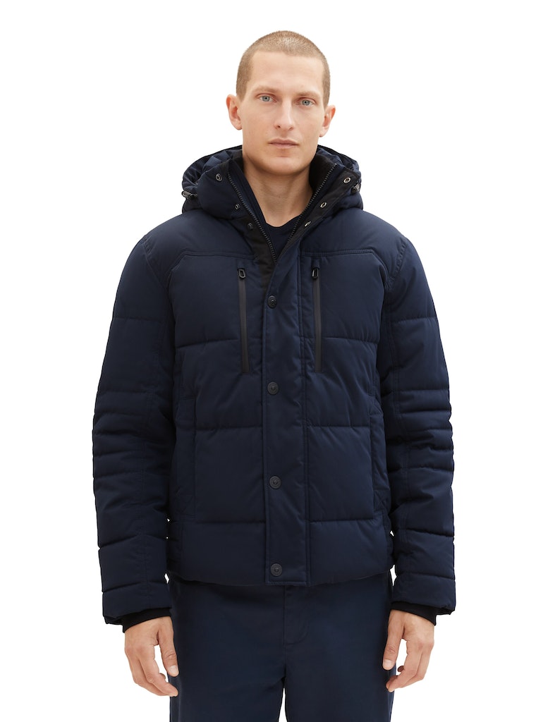 Tom Tailor Herren Jacke Pufferjacke mit abnehmbarer Kapuze sky  