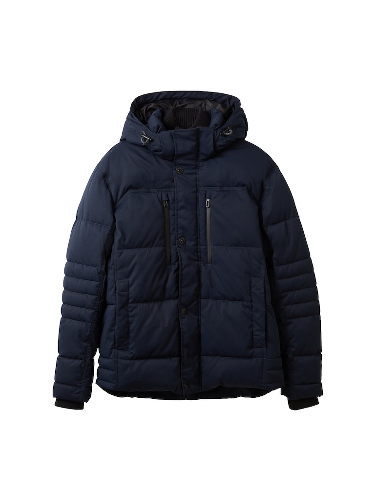 Tom Tailor Herren Jacke Pufferjacke mit abnehmbarer Kapuze sky 