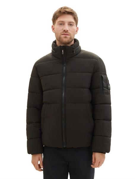 Pufferjacke mit versteckter Kapuze black