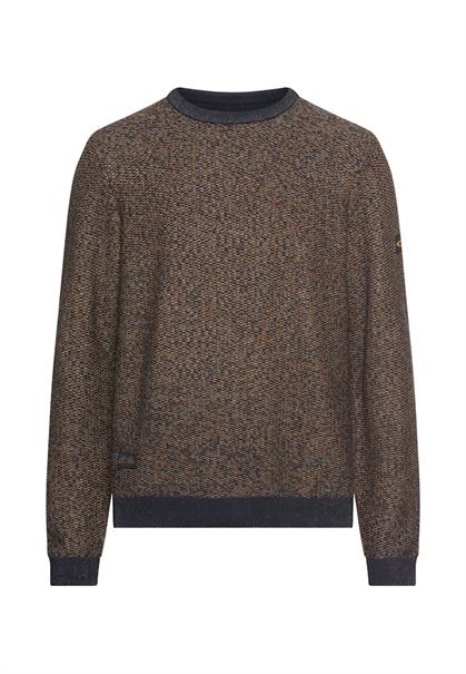 Pullover aus Baumwoll-Polyacryl-Mix mit strukturierten Oberflächen burned yellow