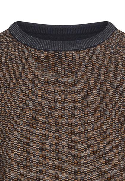 Pullover aus Baumwoll-Polyacryl-Mix mit strukturierten Oberflächen burned yellow