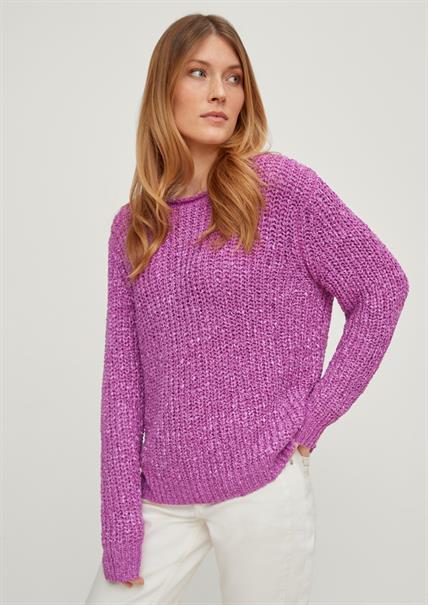Pullover aus Bändchengarn pink