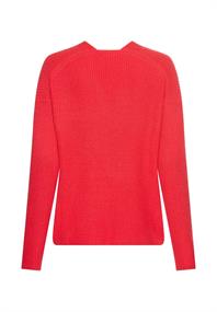 Pullover aus weicher Strickware mit V-Ausschnitt flame
