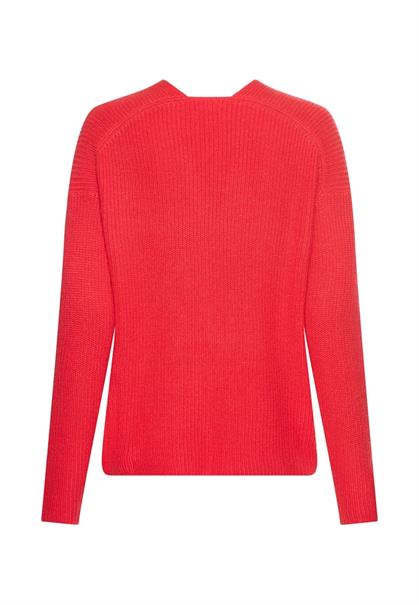 Pullover aus weicher Strickware mit V-Ausschnitt flame