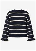 Pullover gestreift mit Wolle patch dark blue