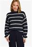 Pullover gestreift mit Wolle patch dark blue
