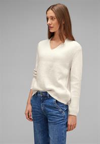 Pullover im Grobstrick cream white melange