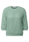 Pullover im Häkel-Optik matcha green