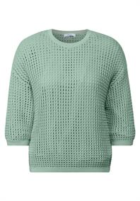 Pullover im Häkel-Optik matcha green