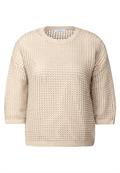 Pullover im Häkel-Optik pearl beige mel.