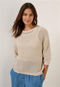 Pullover im Häkel-Optik pearl beige mel.