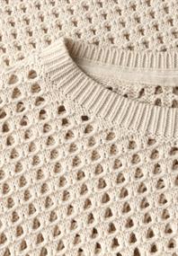Pullover im Häkel-Optik pearl beige mel.