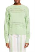 Pullover im Lochstrick light green