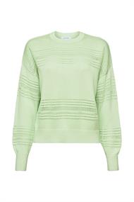 Pullover im Lochstrick light green