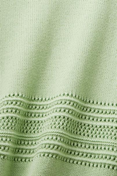 Pullover im Lochstrick light green