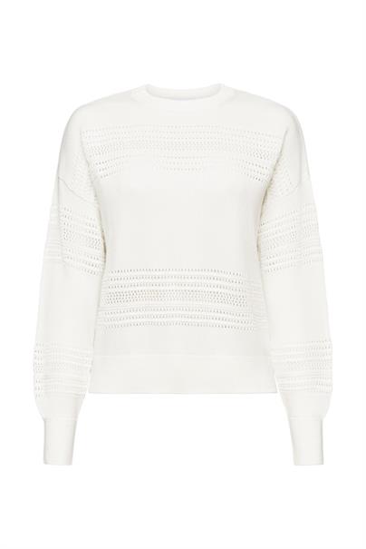 Pullover im Lochstrick off white