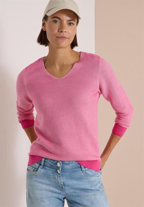 pullover-im-two-tone-look-mit-v-neck-mellow-rose
