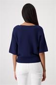 Pullover in Linksstrick navy blue