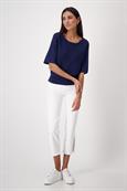 Pullover in Linksstrick navy blue