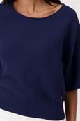 Pullover in Linksstrick navy blue
