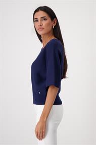 Pullover in Linksstrick navy blue