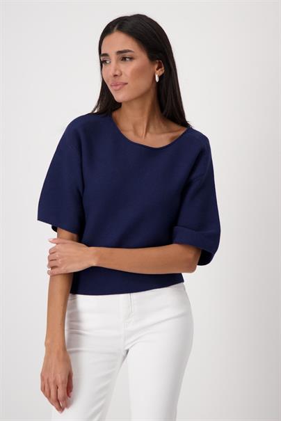 Pullover in Linksstrick navy blue