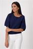 Pullover in Linksstrick navy blue