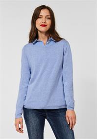 Pullover in Melangeoptik cozy blue melange