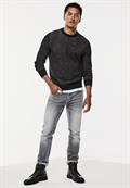 Pullover in Two Tone Optik black
