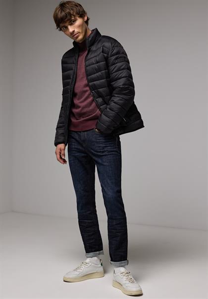 Pullover in Two Tone Optik vintage red