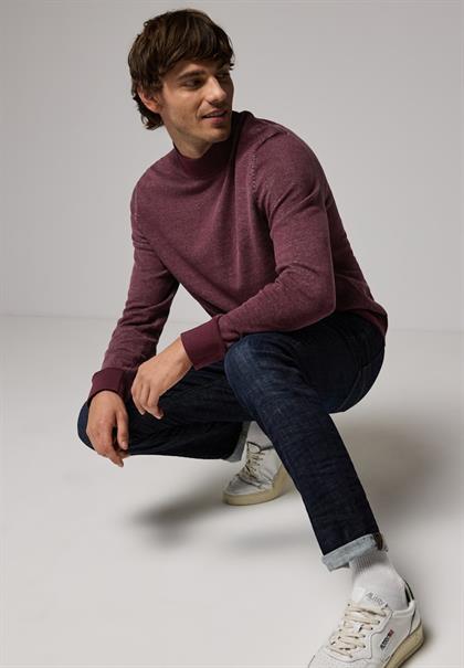 Pullover in Two Tone Optik vintage red