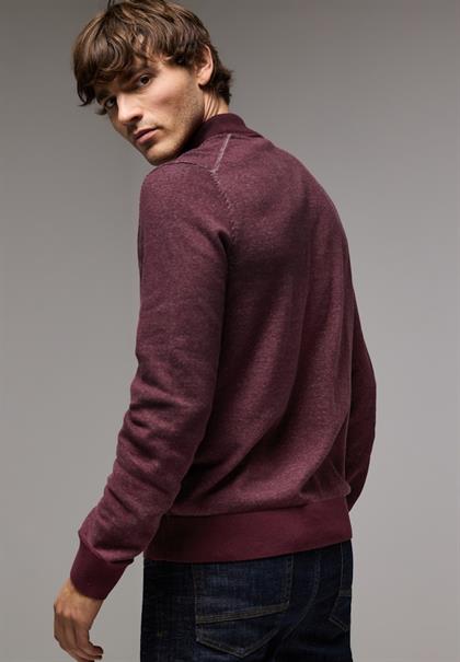 Pullover in Two Tone Optik vintage red