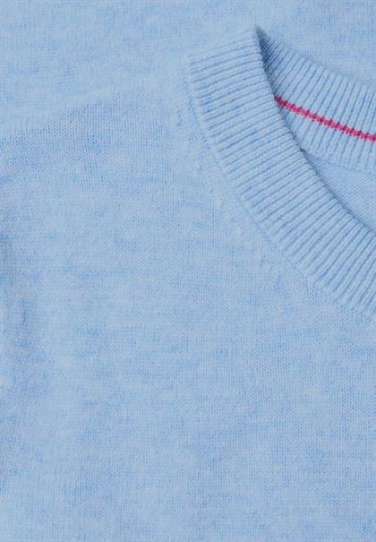 Pullover in Unifarbe mit Rundhals cosmopolitan blue melange