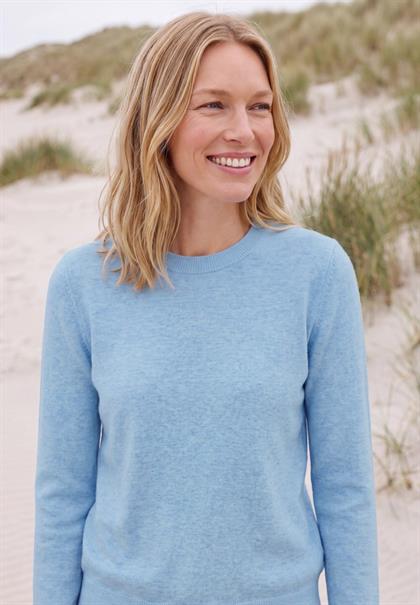 Pullover in Unifarbe mit Rundhals cosmopolitan blue melange
