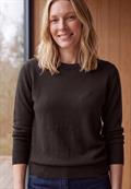 Pullover in Unifarbe mit Rundhals truffle brown melange
