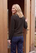 Pullover in Unifarbe mit Rundhals truffle brown melange