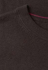Pullover in Unifarbe mit Rundhals truffle brown melange