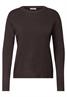 Pullover in Unifarbe mit Rundhals truffle brown melange