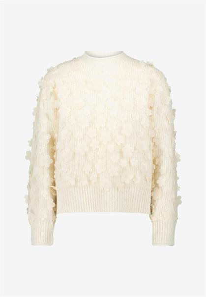 Pullover mit 3D Blüten eggnog