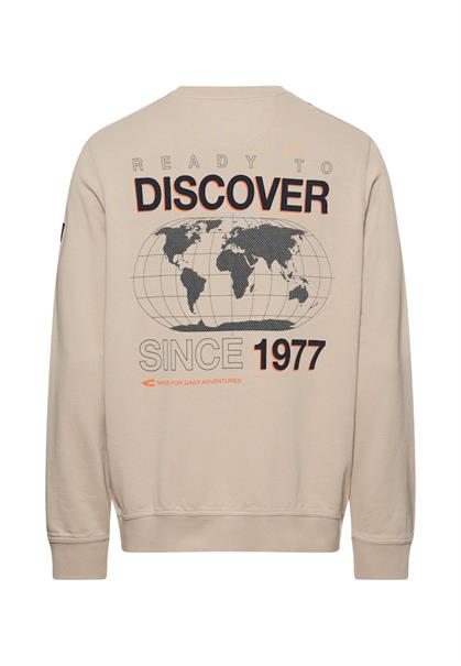 Pullover mit Backprint light beige