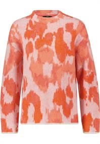 Pullover mit Blumendruck orangecream