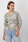Pullover mit Blumenmuster sage gemustert