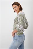 Pullover mit Blumenmuster sage gemustert
