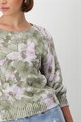 Pullover mit Blumenmuster sage gemustert