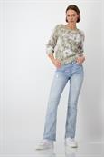 Pullover mit Blumenmuster sage gemustert