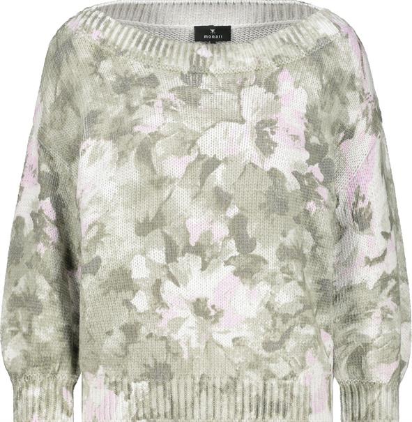 Pullover mit Blumenmuster sage gemustert