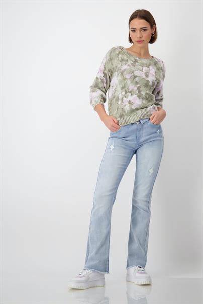 Pullover mit Blumenmuster sage gemustert