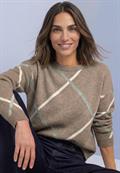 Pullover mit Boat Neck und Intarsien-Muster sanded amber mel.