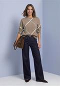Pullover mit Boat Neck und Intarsien-Muster sanded amber mel.