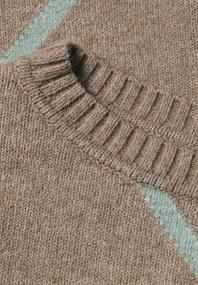 Pullover mit Boat Neck und Intarsien-Muster sanded amber mel.